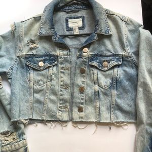 cropped jean jacket